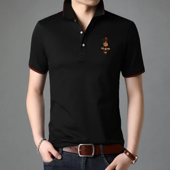 

2020 summer new short-sleeved casual embroidery Polo shirt for men tops cotton solid color slim high quality men polo shirts
