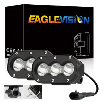 

2pcs 3 LED Work Light Spotlight Motorcycle Driving Offroad Car A Pillar Fog Lamp for Outdoor Personal Car Decoration