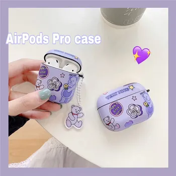 

Cute Bear Earphone Case For Apple AirPods 3 2 1 Charging Box Capa For air pods Pro Cases Funny IMD Headphone Protection Covers