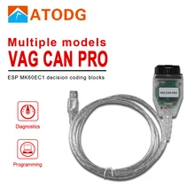 Chip CAN BUS + UDS + k-line SW versión 5.5.1 VAG CAN PRO V5.5.1 con FTDI FT245RL, mejor que ODIS, 2019