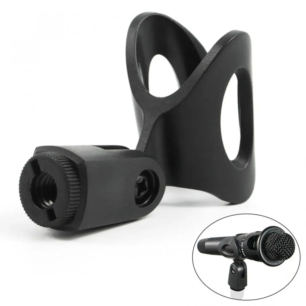 

ABS Flexible Microphone Mic U-Shaped Clamp Clip Stand Accessories 3/8 Screw Plastic Clamp Clip Holder Mount Black