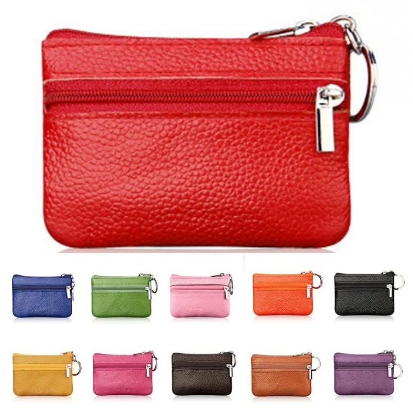 Key Holder Women Casual Genuine Leather Car Keyring Pouch Coin Purse Case Wallet