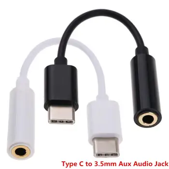 

Short 10cm Cable USB C 3.1 type-c to 3.5mm Headphone Audio Jack Adapter, Type C to 3.5mm Female Aux Mic Connector Cable 0.1m