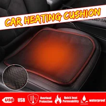 USB Leather Single Pad Universal Waterproof Car Heat Pad Seat Covers Heated Auto Car Seat Cover Heating Pad Warmer Heaters Mat