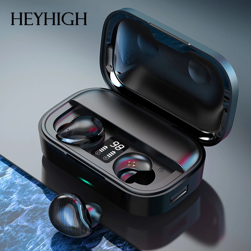 Physical Noise Reduction Bluetooth 5 0 Earphones Wireless Touch Control Earbuds With Charge Case For iPhone Samsung Smart Phone
