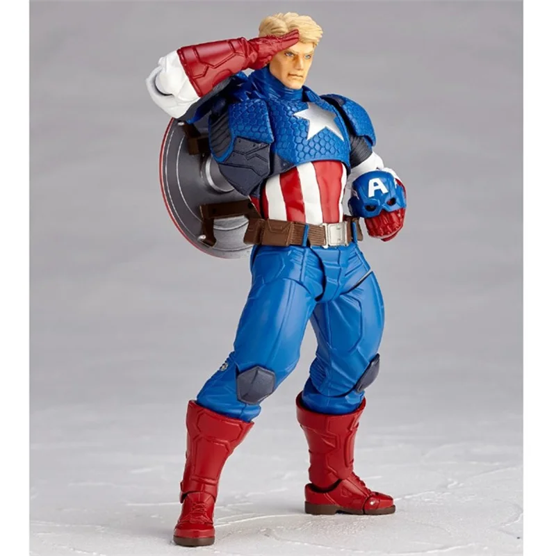 Мстители Revoltech серии № 007 Капитан Америка фигурка модель игрушки кукла для подарка