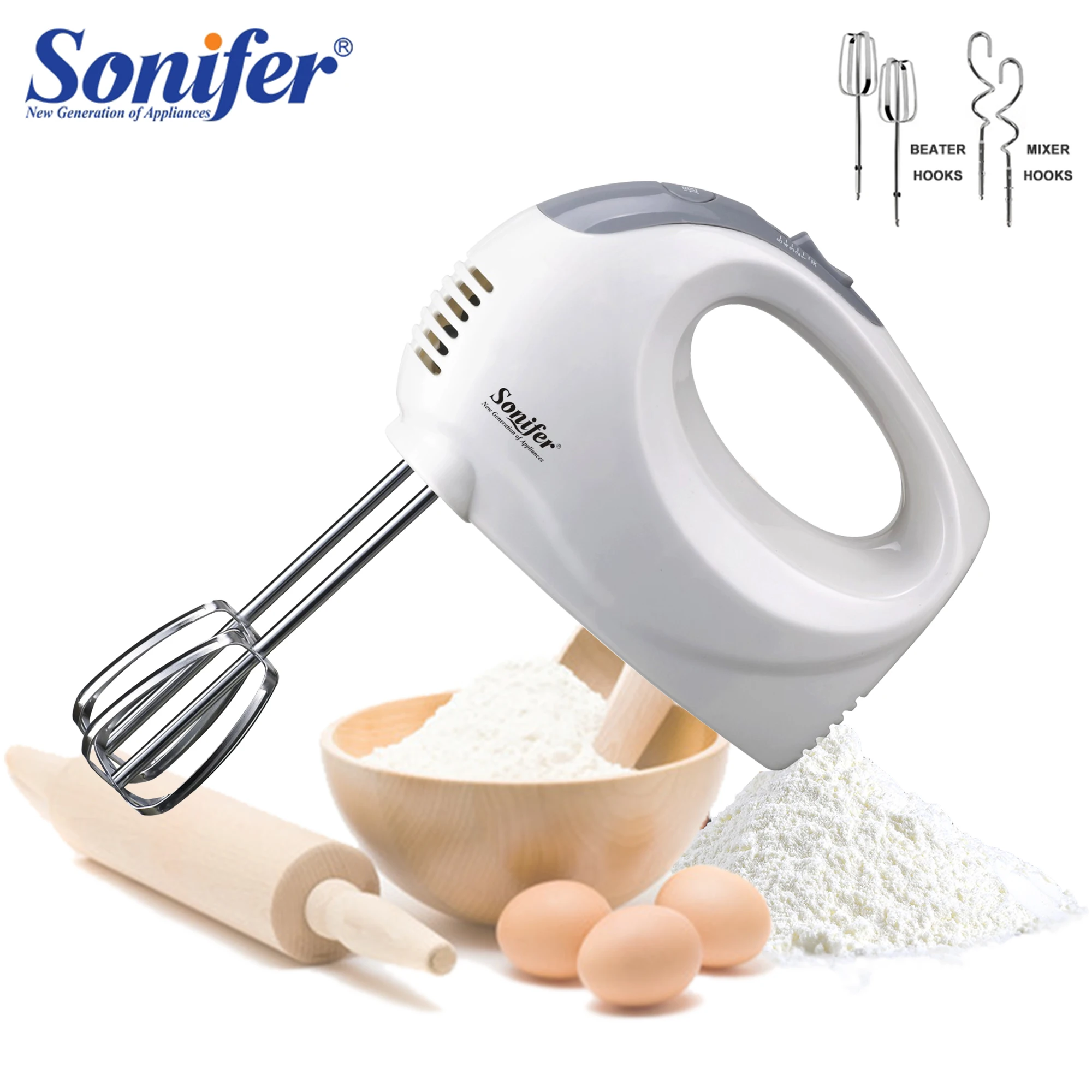 Online 5 geschwindigkeiten 150W Multifunktions Elektrische Hand Mixer Hohe Qualität Teig Mixer Schneebesen Hand Mixer Für Küche 220V Sonifer