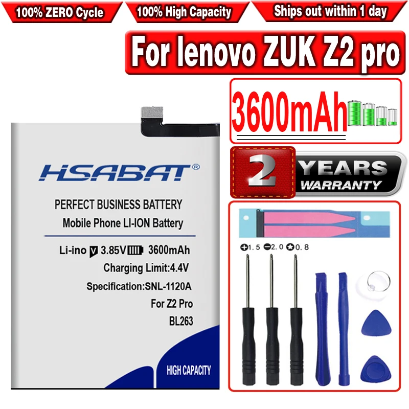 Аккумулятор HSABAT BL263 3600 мАч подходит для lenovo ZUK Z2 pro|Аккумуляторы мобильных