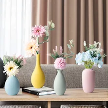 Скандинавский пейзаж, Dezhen, ручная работа, керамическая Маленькая ваза, украшение для гостиной, сушеная Цветочная композиция, украшение для цветов