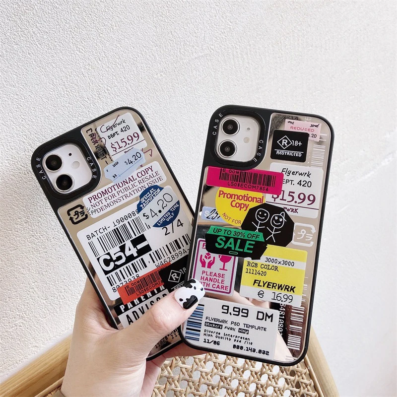 In Label Makeup Cermin untuk Iphone 12 Pro Max 11 11Pro Max 7 8 Plus X XR  XS max Jatuh Tahan Guncangan Penutup Case Capa