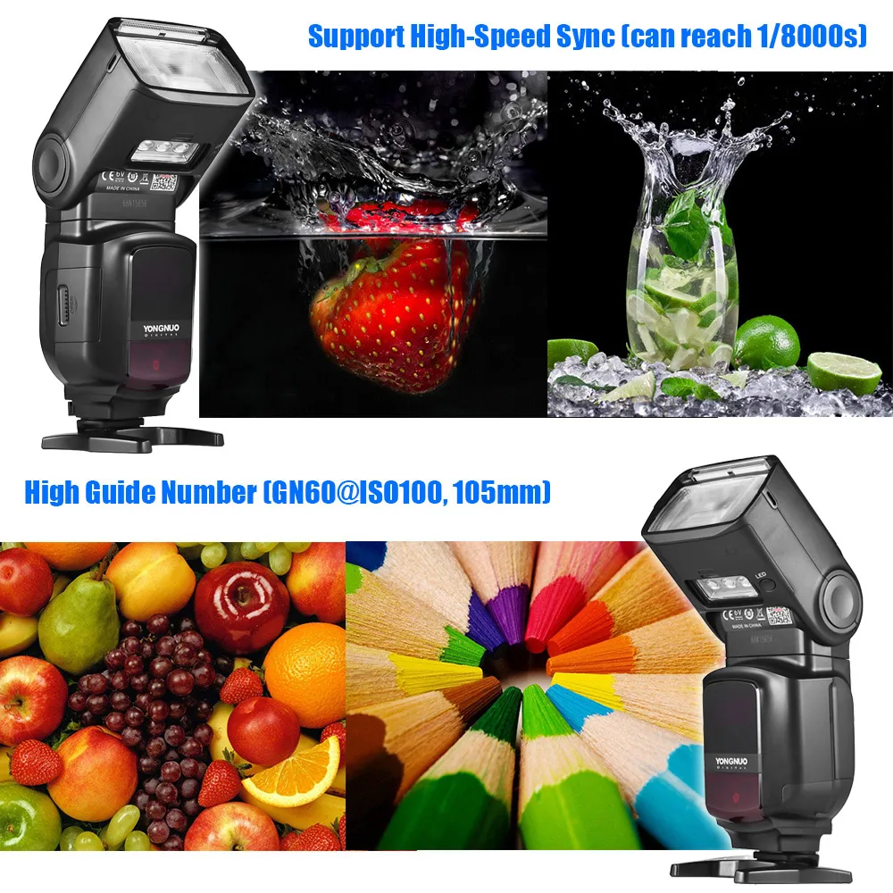 YONGNUO YN968N Wireless TTL Flash Speedlite 1/8000s HSS Equipped with Built-in LED Light 5600K for Nikon DSLR Camera