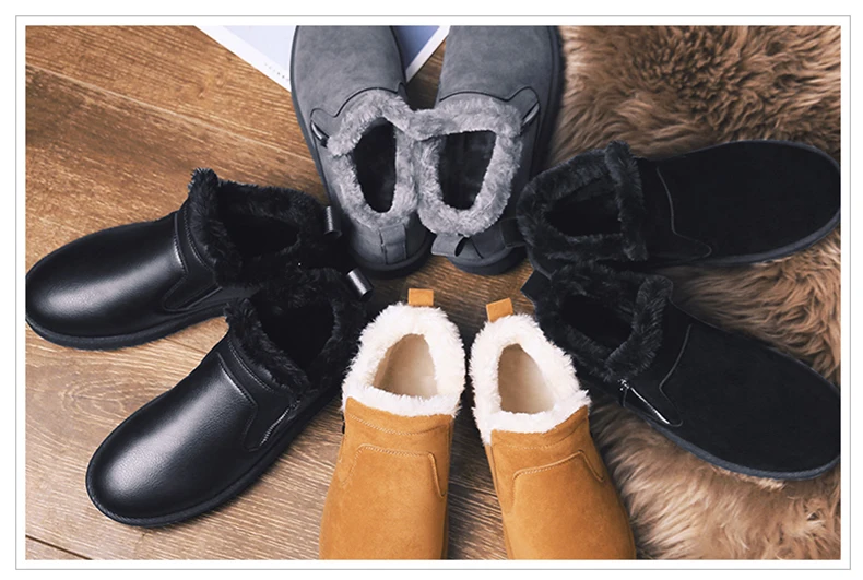 men women winter warm work boots with plush fur casual lightweight ankle boots waterproof anti-skid outdoor sneakers sports shoes couple unisex plus size shoes (1)