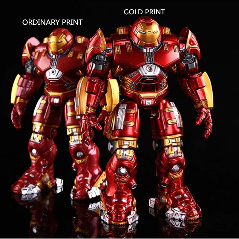 18cm Avengers 2 Iron Man Armor Joints Movable Action Figure Iron Man Hulk Buster Figures Mark with LED Light Toys Model for Kids
