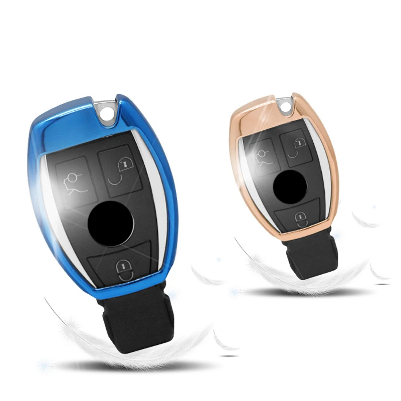 

TPU Car Key Case Cover For Mercedes Benz W203 W210 W211 W124 W202 W204 W212 W176 AMG Accessories Keychain Holder Keyring