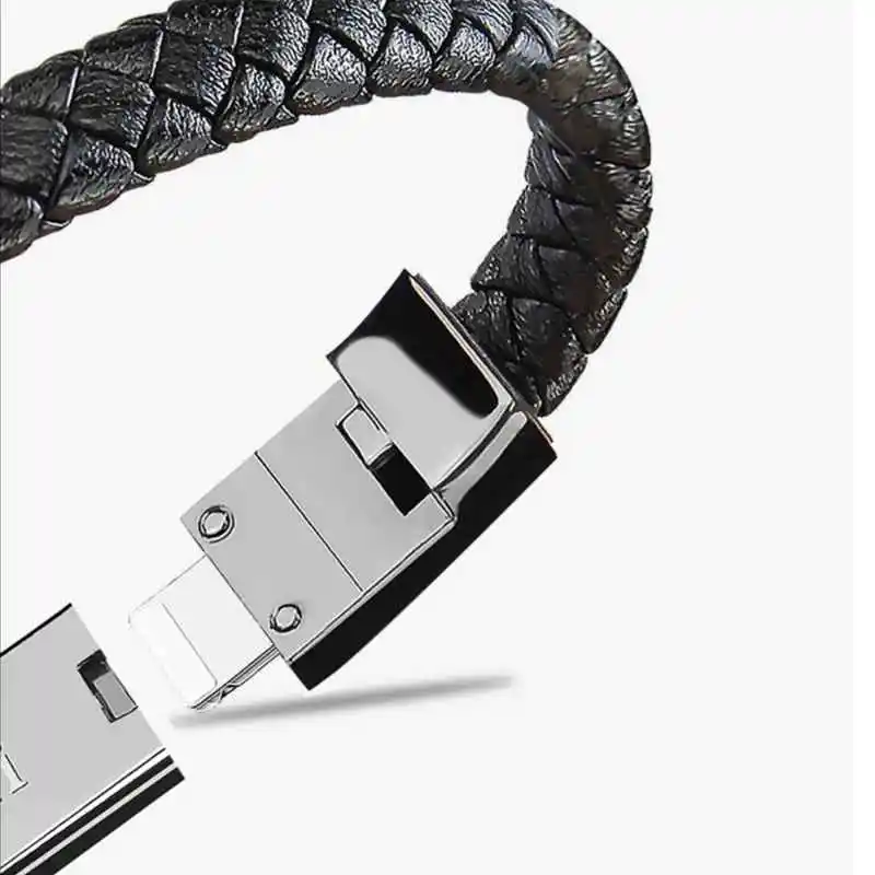 Sindvor переносной Плетеный USB зарядный браслет кожаный телефон зарядный кабель зарядное устройство для iPhone type C Android телефонов