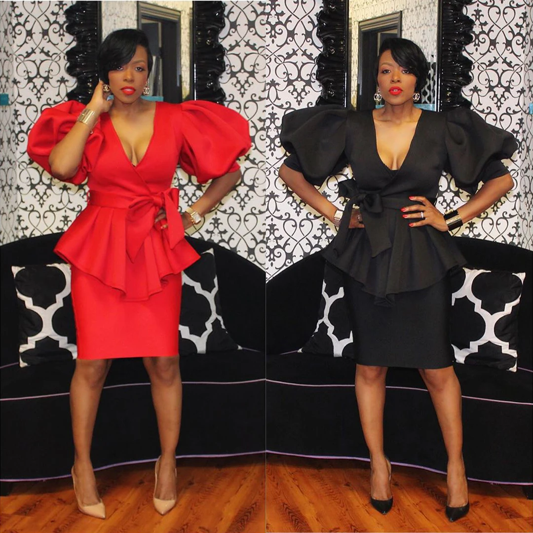 

Women Set V Neck Short Puff Sleeve Top+skirts Suits Dress Two Piece Skirt Set Solid Evening Party Club Tracksuit Women Outfits