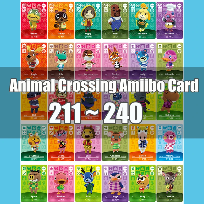 Animal Crossing Amiibo Card New Horizons Game Series 3 Nfc 211 до 240 работа для NS Games Быстрая доставка|Карты