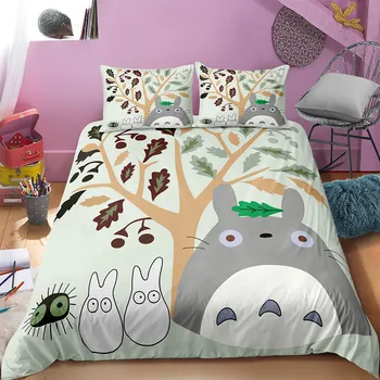 

Haguyy 3D Cartoon Cat Bedding Sets 2/3pcs Duvet Cover and Pillowcase Home Textiles Luxury Bedding Single Full King Size for Kids