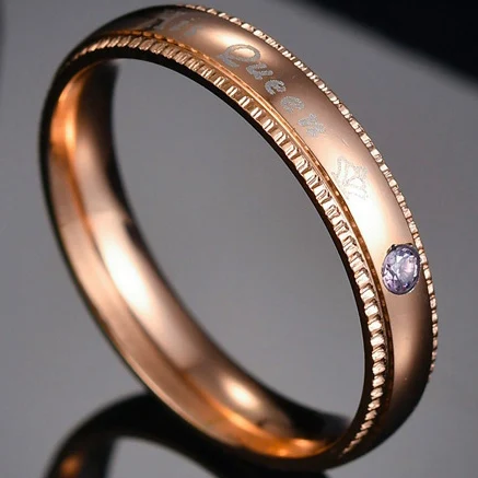 4MM HisQueen Rose MeMolissa Never fade engage для мужчин t Позолоченные посеребренные буквы forever Love ювелирные аксессуары для женщин и мужчин свадебные парные кольца - Цвет основного камня: 4MM HisQueen Rose