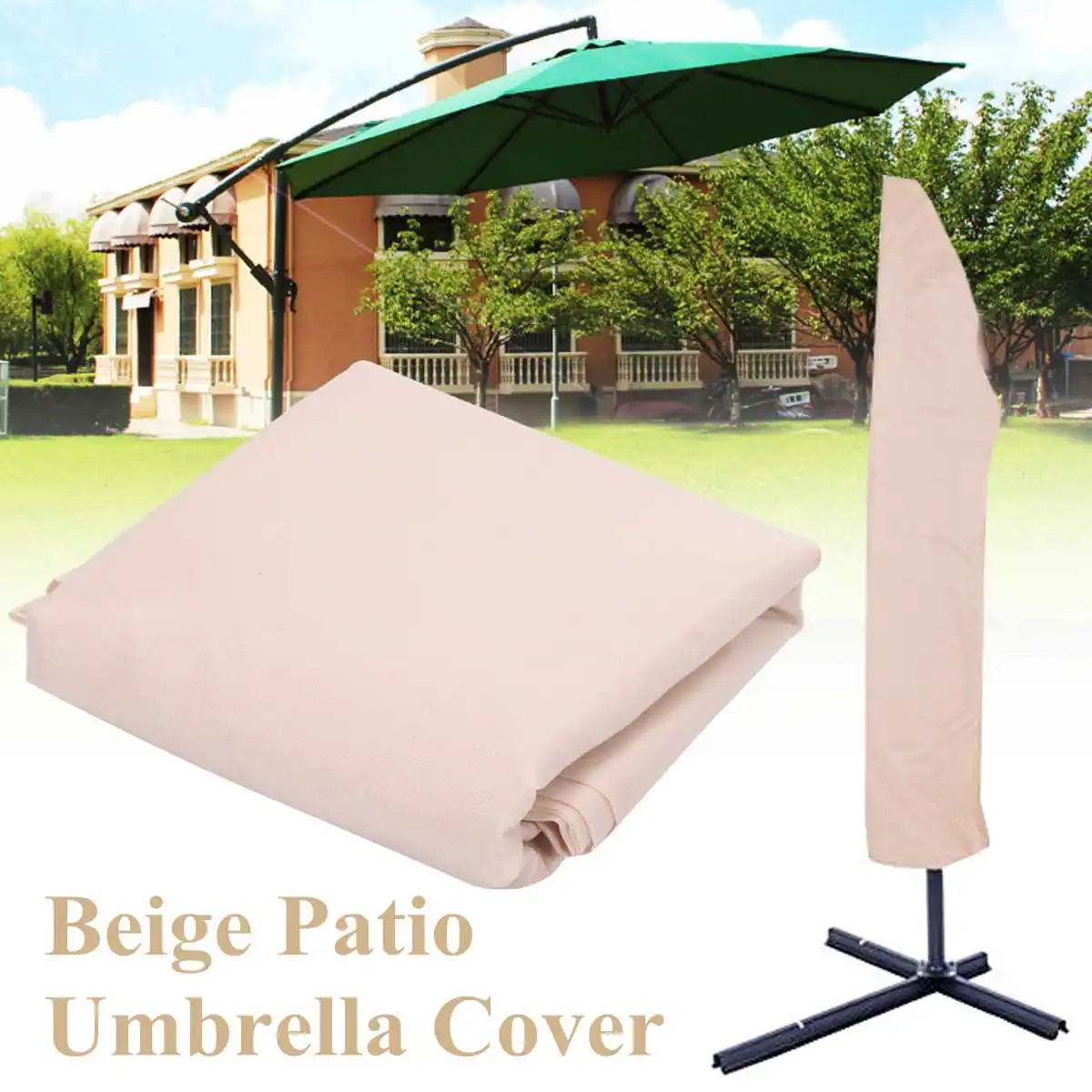 Garden Weatherproof Patio Cantilever Parasol Hanging Umbrella