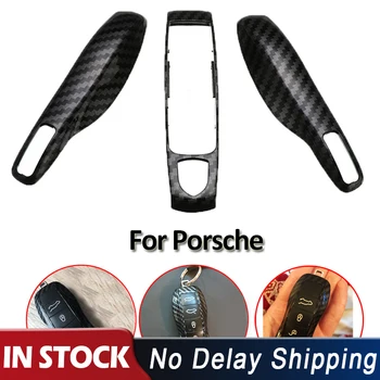 

3 Pcs Carbon Fiber Modified Remote Key Case FOB Key Shell Cover For Porsche Boxster Cayman 911 Panamera Cayenne Macan