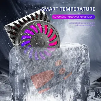 

USB Smart Temperature Control Phone Radiator Cold Wind Handle Fan Cooler Controller ABS PC Three Level Phone Cooler Dropshipping
