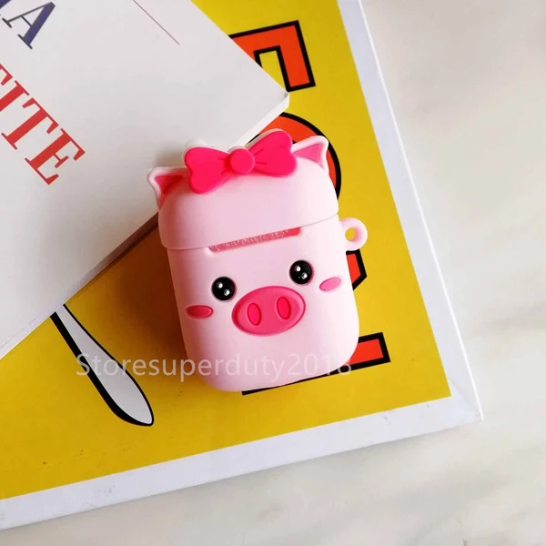 chin pig Мультяшный для airpod беспроводной Чехол для наушников для Apple AirPods 2 Силиконовый чехол для зарядки наушников Защитный чехол для AirPods - Цвет: chin pig