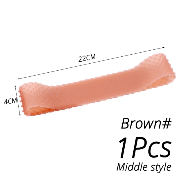 Comfortable Silicone Wig Band For Fix Hair Head Bands Transparent Silicone Wig Grip Band No Slip Wigs Hold Material Headband M brown 1pcs