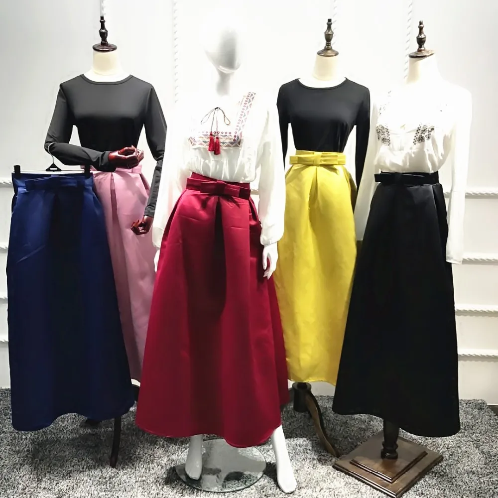 

Fashion Women's Tutu Skirt Bow Long Ball Gown Skirt Princess Elegant Modest Muslim Bottoms Ankle-Length Party Islamic Clothing