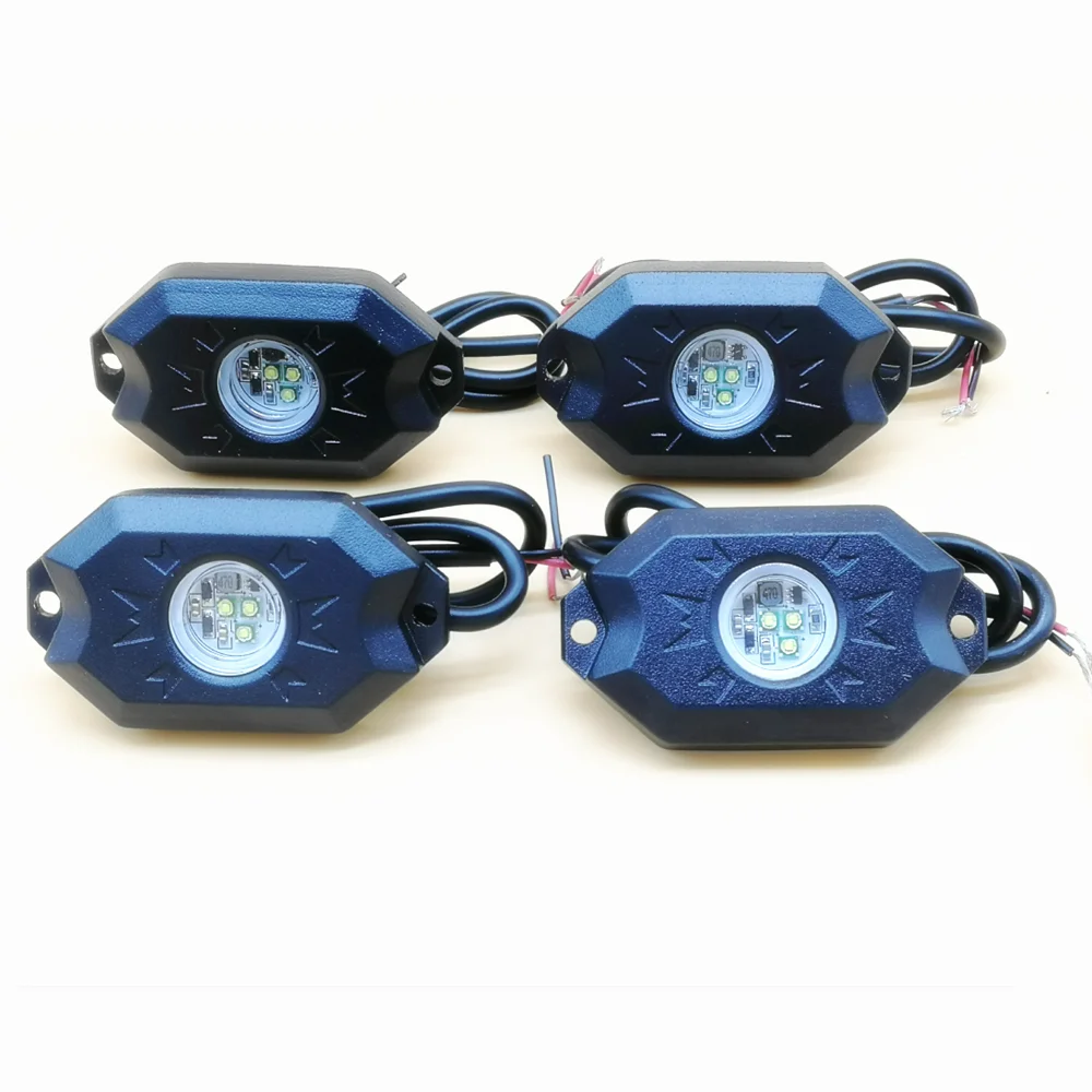 Krator 4pcs 9W LED Rock Light Atmosphere Lights Waterproof Truck Boat