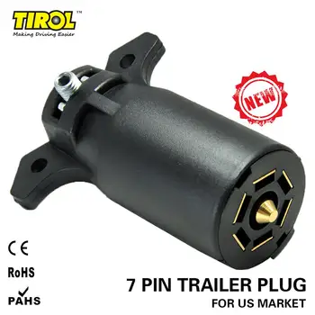 

Tirol T21847b 7 Pin Trailer Plug PLASTIC 7 Way Blade Round Connector Plug RV Parts Male 12V Tow bar Towing - Trailer End
