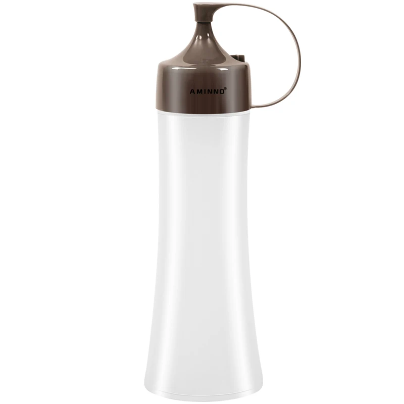 Brown 600ml AMINNO Сожмите бутылки Диспенсер для приправ 400 мл 600 мл Салатная заправка Диспенсер для кетчупа Здоровый PE Пластик Профессиональная кухня - Цвет: Brown 600ml