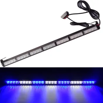 

Universal 28 LED 31" Car Roof Strobe Light Blue White Emergency Traffic Advisor Flash Strobe Light Bar Warning Kit
