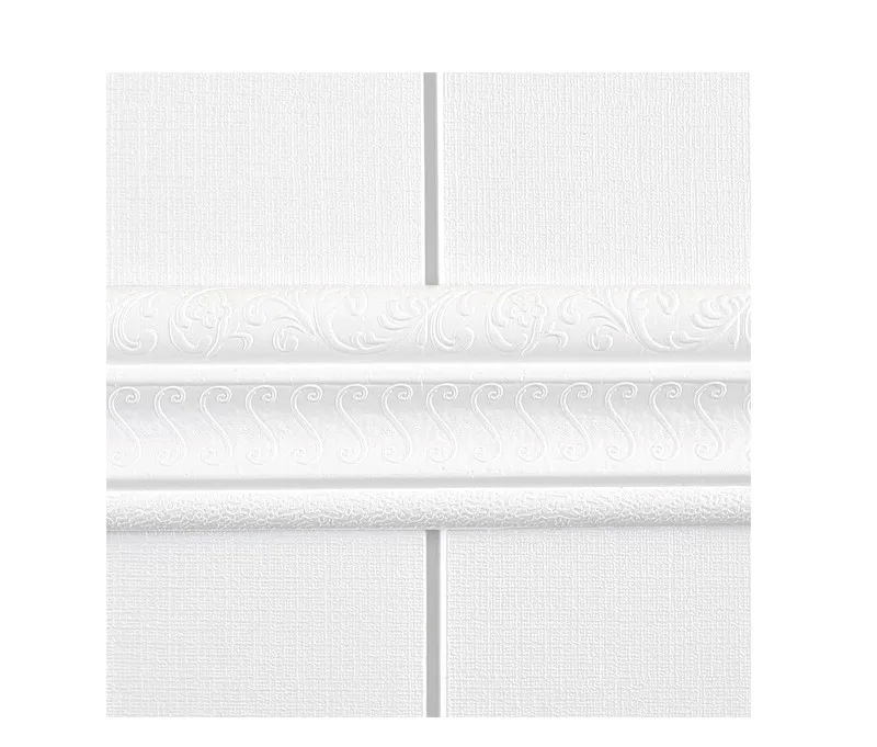 3d пенопластовые стеновые полоски, настенная юбка, линия талии, Потолочная линия, водонепроницаемая влагостойкая стеновая наклейка на плинтус - Цвет: Белый