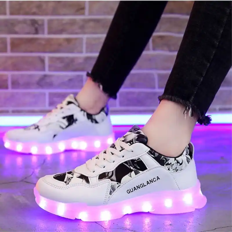 21新発光スニーカーカジュアル光るライト靴usb大人のled靴男性女性パーティーパフォーマンスダンスグリーン Aliexpress