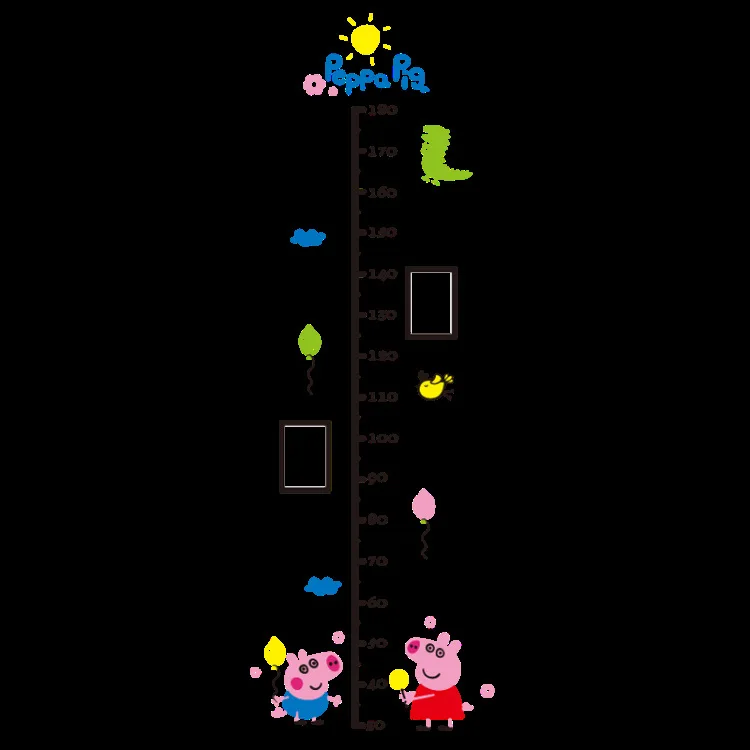 

Peppa Pig Acrylic Height Paste 3D Wall Sticker Children's Room Kindergarten Cartoon Cute Height Rod Amount Height Stickers