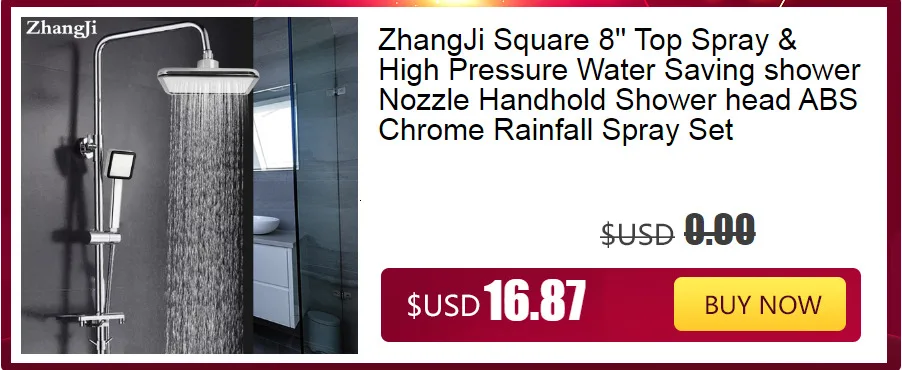 ZhangJi круглая/квадратная панель из нержавеющей стали, душевая головка, рукоятка, насадка ABS хром с функцией экономии воды под высоким давлением, прочная душевая головка