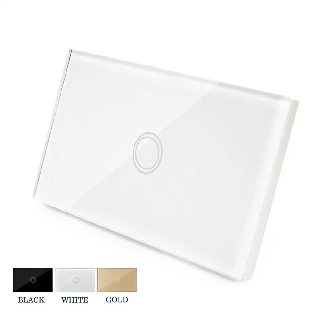 

Wall Light Touch Switch Panel US On/Off Sensor One Gang One Way Waterproof 240V Controller Switch Plate