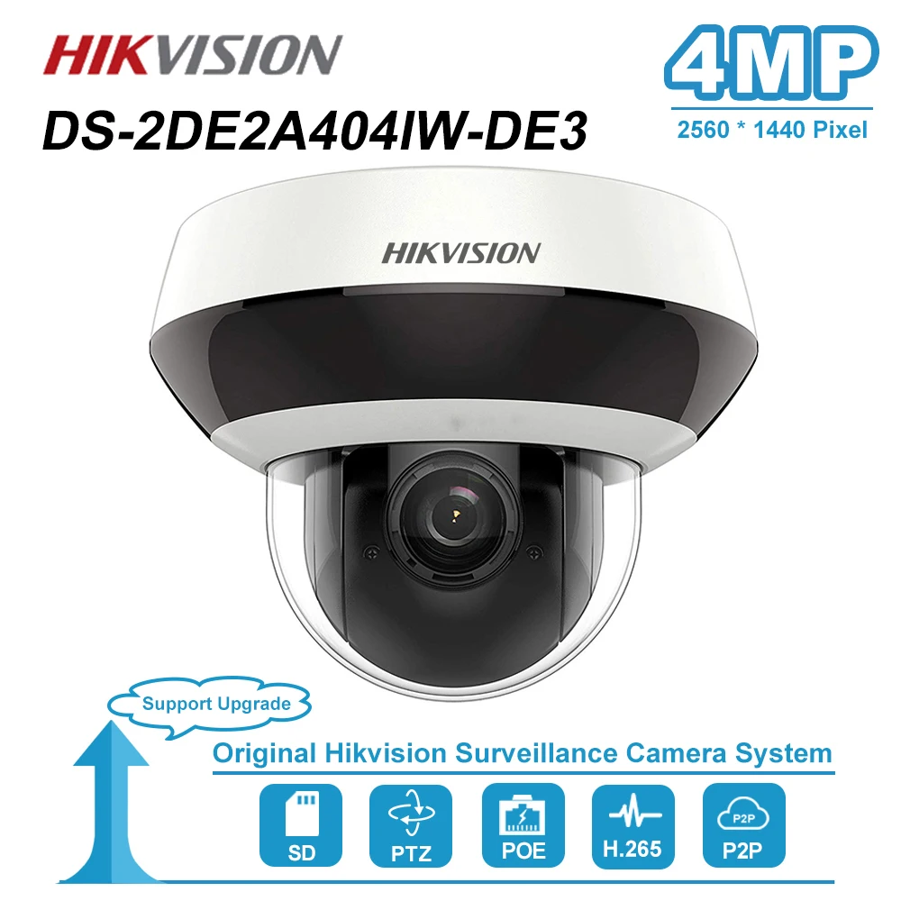 Hikvision 4MP 2.8 12mm 4x Dome PTZ IP Camera PoE Audio SD Card Slot