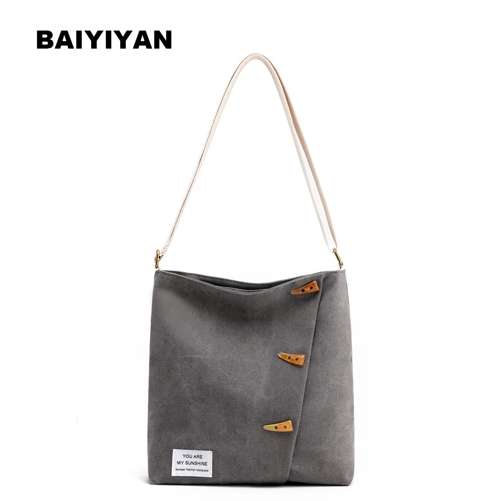 

New Women Vintage Canvas Big Tote Bag High Quality Large Handbag Retro Messenger Bag Ladies Shopping Shoulder Bag