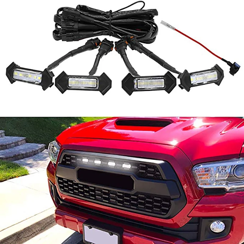 Светодиодные белые огни 4 шт с предохранителем для 2016-2018 Aftermarket Toyota Tacoma TRD PRO