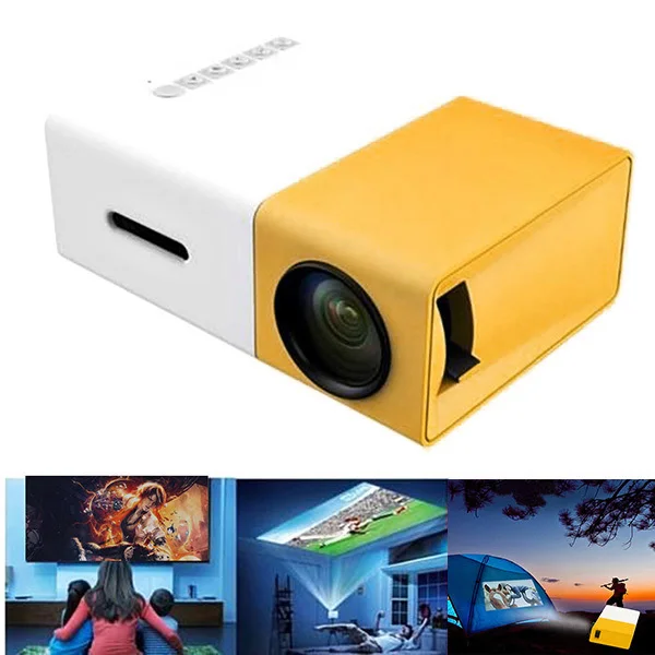 Escritório em Casa Projetor Mini Portátil Teatro 1080 p Amarelo Lhb99 hd 2 Sistema de conferência