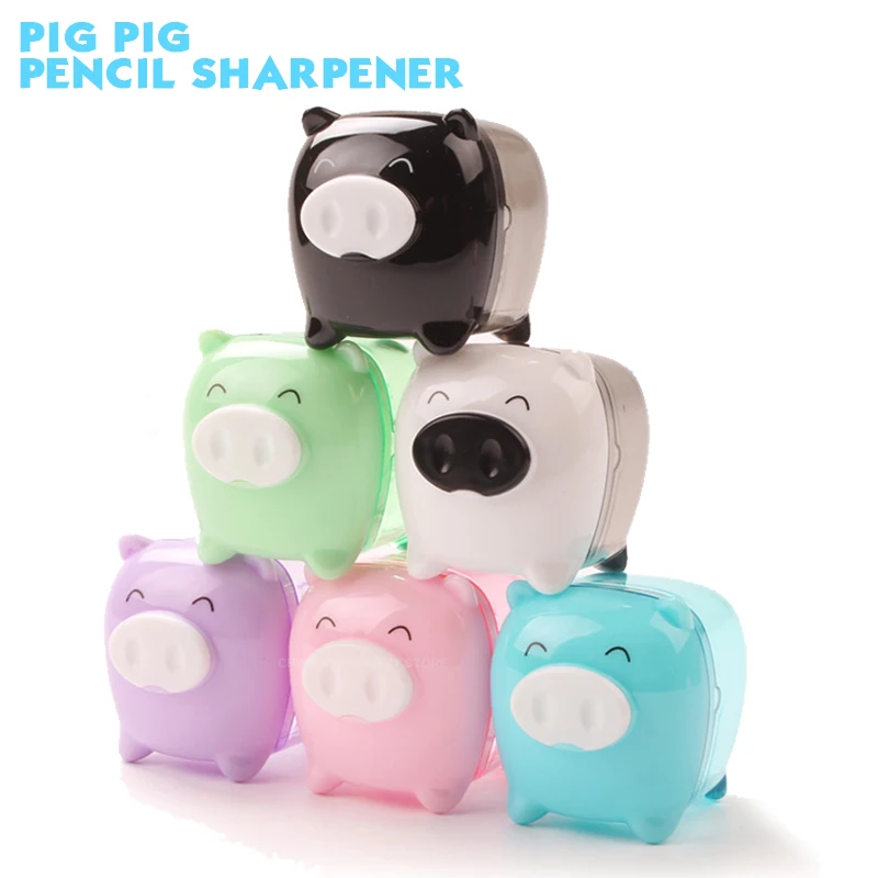 

Deli Cute Kawaii Pencil Sharpener Animal Pig Wweet Candy Color Pencil Korean School Supplies For Children Stationery