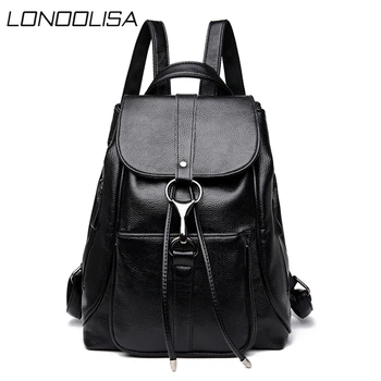 

Women Leather Backpacks Mochilas Ladies Bagpack School Bags For Teenage Girls Classic Travel Back Pack Casual Daypack Mochilas