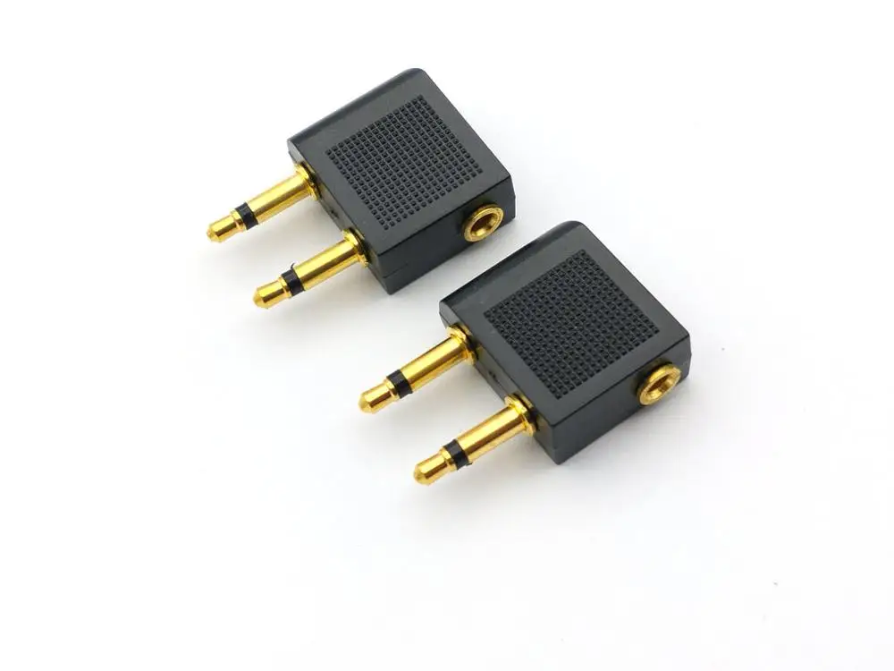1000pcs Gold plated 3 5 mm plug for Airline Airplane Earphone Headphone Headset Jack Audio Adapter