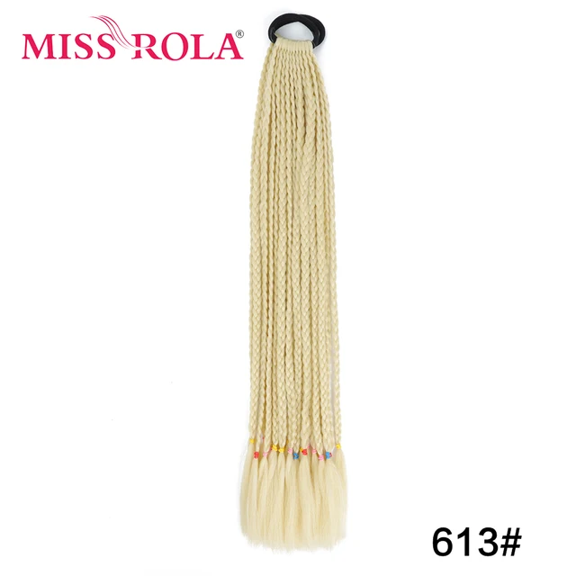 Synthetic Chignon Hair 60cm Hair Color Gradient Dirty Braided Ponytail Women Elastic Hair Rubber Band Hair Accessories Headband 613