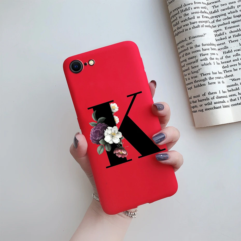 Alphabet Flower Silicone Phone Case – Soft, Stylish Bumper Cover