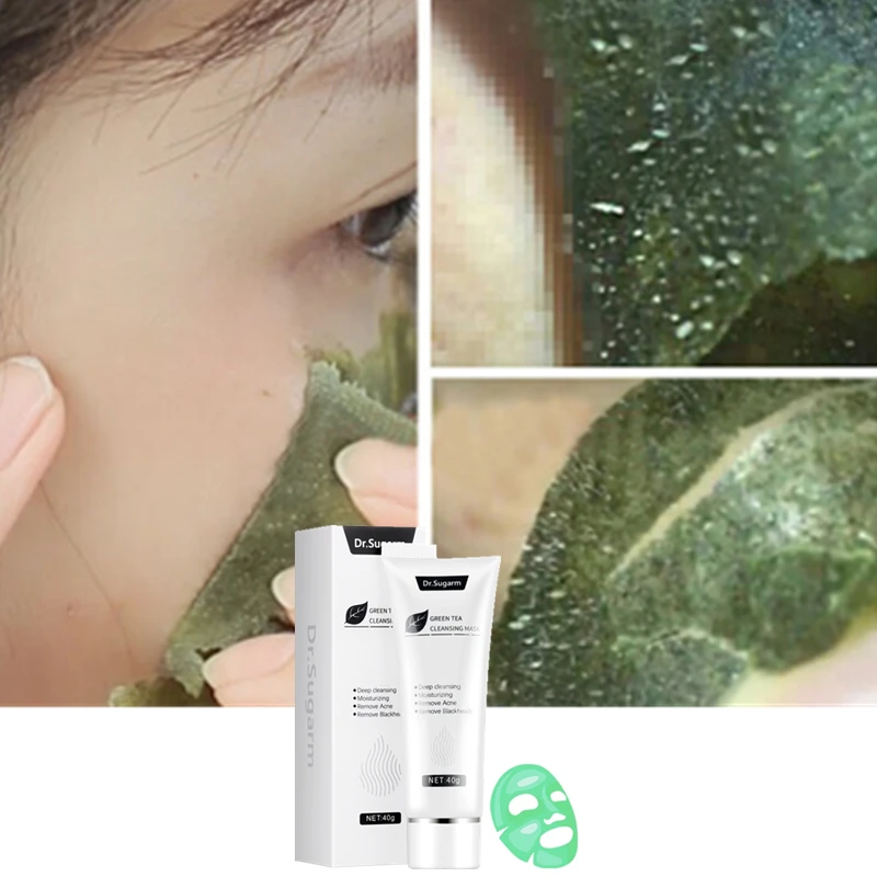 Dr Sugarm Skin Care Set Hyaluronic Acid Face Serum Anti Aging Green Tea Cleansing Moisturizing Mask 4