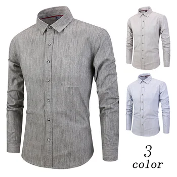 

Men Shirt Spring New Cotton Color Imitation Plaid Korean Slim Business Casual Good Quality Large Size Long Sleeve Shirt Men