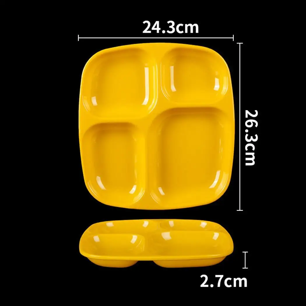 

10 Style Durable Practical Corrosion Resistant Four Grids Plate Canteen Plate For Home, Canteen